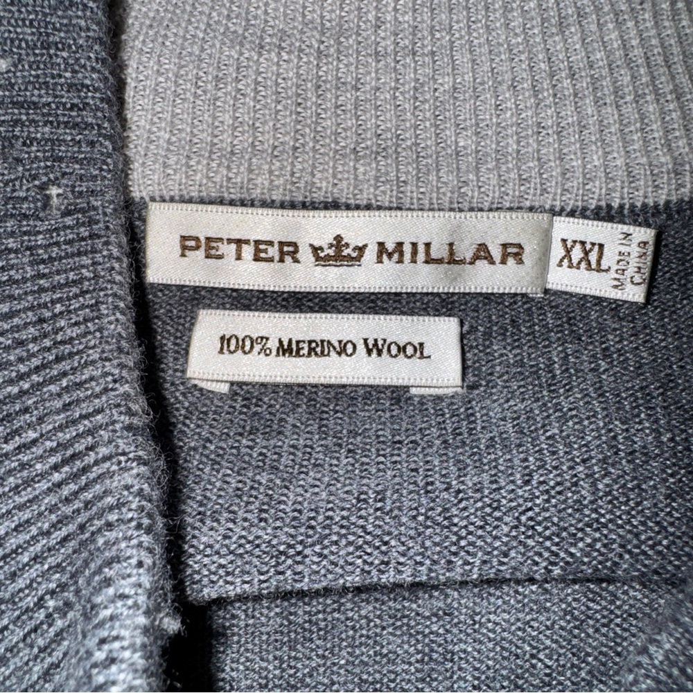 Peter Millar Gray Merino Wool Sweater